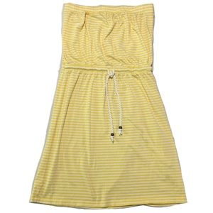 GAP Tube Dress Yellow White Stripes Tie Front S